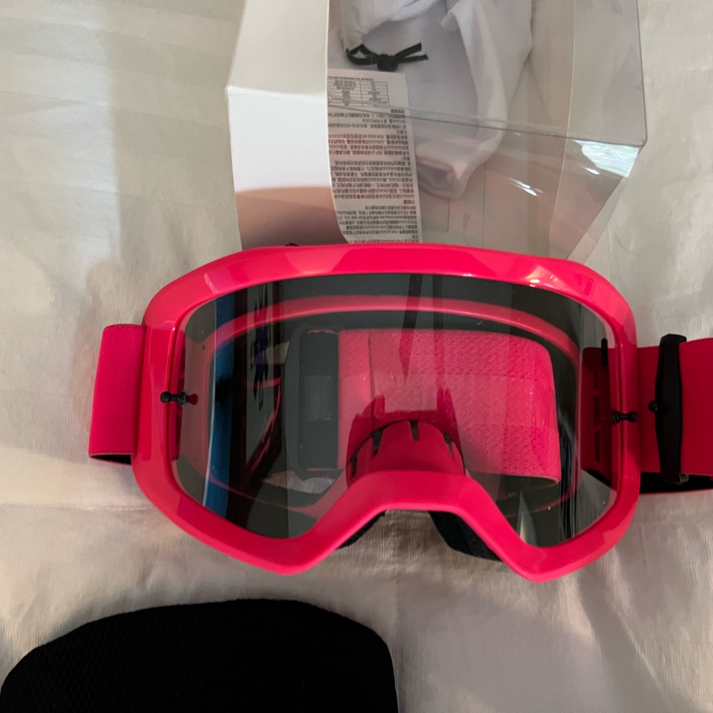 High performance goggles. Hot, pink, and black.